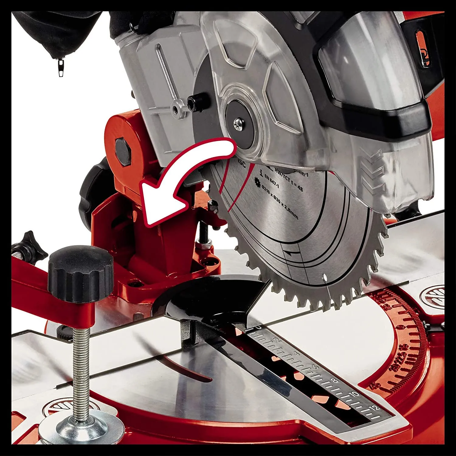 EINHELL Scie A Onglet Radiale TC-MS 2112, Puissance 1600W, Table Pivotante, Tête De Scie Inclinable
