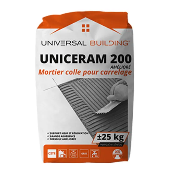 UNIVERSAL BUILDING Uniceram 200, Sac De 25Kg, Idéal Pour Supports Neufs Et Rénovation, Carrelage