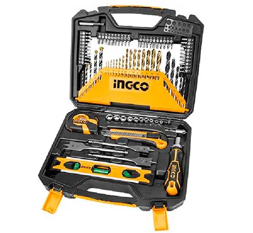 Ensemble D'accessoires De 86 Pièces, Forets, Tournevis, Niveau A Bulle, Ruban A Mesure,