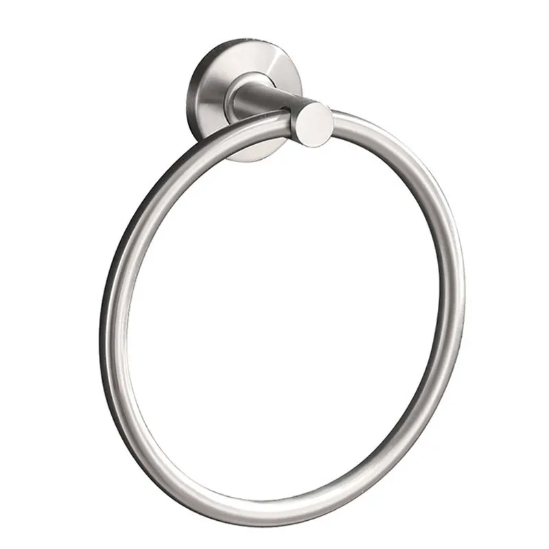 Porte Serviette en Anneau en Inox Brossé, Rond, Installation murale,  Acier inoxydable, Design Epuré et Matériel Résistant, Matériel Classique d'Aménagement de Toilette, Accessoire de Rangement