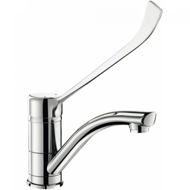 Mitigeur de Lavabo - à Bec Haut Orientable - Levier Médical Coudé, Robinet Mitigeur à Coude Professionnel