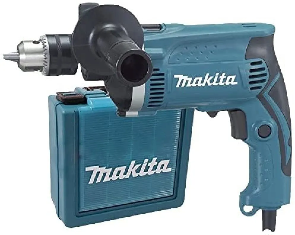 Perceuse à Percussion MAKITA W-HP1630K, 710 W, 230 V, Bleu, Taille Unique, Câble Electrique, Poignée ergonomique