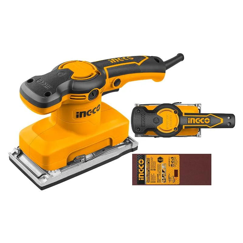INGCO Ponceuse de Finition FS3208, Ponceuse Excentrique INGCO 320W, Décapage, Ponçage et Polissage Tous Types Matériaux, Bricolage