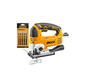 Scie Sauteuse Filaire INGCO - JS80068, 800W, Livré avec 5 Lames, Pare-Eclats, Cutcontrol, Ajusteur de Coupe, 6 Vitesses, Range Lames, Coffret de Rangement, Peut Découper Bois 135 mm et Acier 10mm, Déc