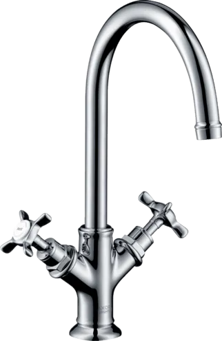 Mitigeur lavabo 2 poignées 210mm avec Poignées Croisées et Garniture de Vidage, Technology Air Power - ComfortZone & EcoSmart