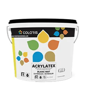 COLORIS Acrylatex 25Kg, Peinture A Eau, Peinture Extérieure, Lavable, Haute Blancheur