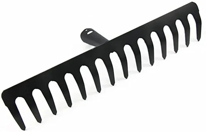 Tête de Râteau à Gravier, Râteau de Jardin, Râteaux Pour Pelouse, Râteau à Main, Robuste,  Râteau avec 14 dents en Métal, Vendu Sans Poignée, Bon Pour Nettoyage Jardin, Résistant à l'Exposition Du Sol