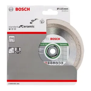 BOSCH Disque à Tronçonner Diamanté, Diamètre 115mm, Standard For Ceramic, Idéal Pour Les Petites Meuleuses Angulaires