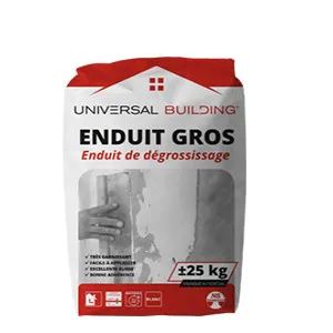 UNIVERSAL BUILDING Enduit Gros, Sac 25Kg, Enduit De Dégrossissage, Enduit Pour Intérieur