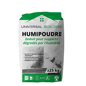 Enduit Humipoudre 25Kg UNIVERSAL BUILDING, Sac De 25Kg, Enduit Pour Supports Dégradés Par L'humidité