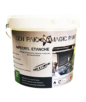 SEN PAIC Impecryl Etanche 20 Kg, Etanchéité Terrasse et Balcon, Anti-Infiltration d'Eau, Aspect Satiné