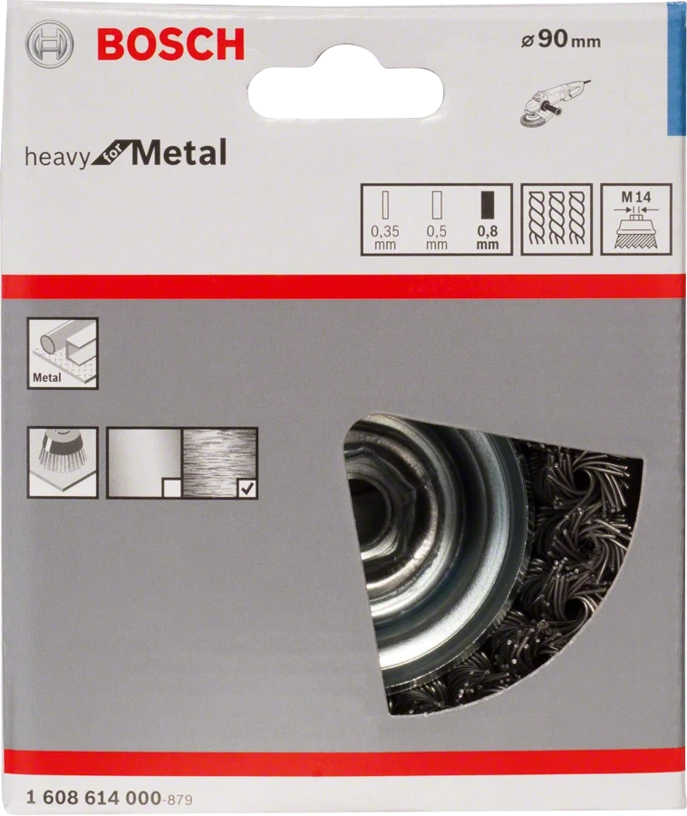 BOSCH Brosse Boisseau à Fils Torsadés, Diamètre 100mm, Brosse Métallique, Adaptable Sur Petites Et Grandes Meuleuses