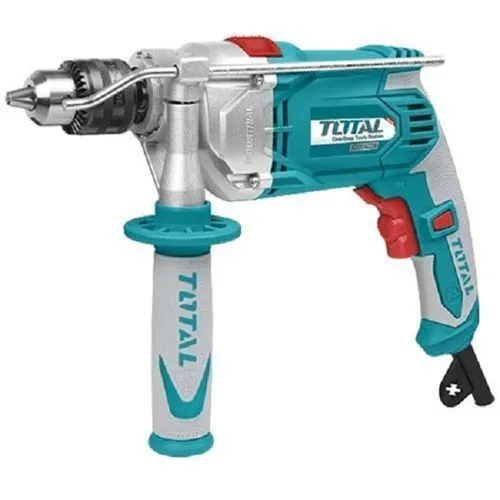 TOTAL TOOLS Perceuse TOTAL 220V - 240V,  Puissance 1010W, Vitesse Variable, Fonction Marteau, Boîte de Vitesse en Aluminium