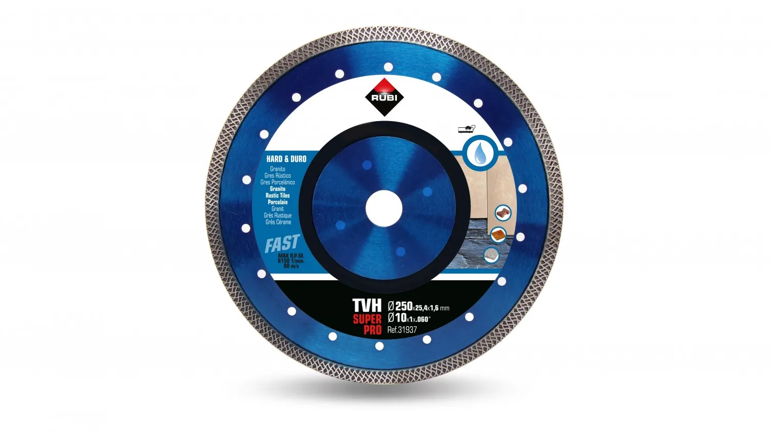 Disque Diamant Matériaux Durs Turbo Viper-Tvh, RUBI, Coupe de Granite, Coupe de Grès Rustique, Coupe de Clinker, Coupe de Grès Porcelaine