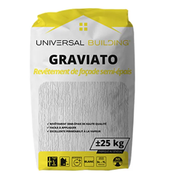 Enduit Graviato UNIVERSAL BUILDING, Sac De 25Kg, Revêtement De Façade Semi-épais, Enrichi De Résine, Perméable A La Vapeur