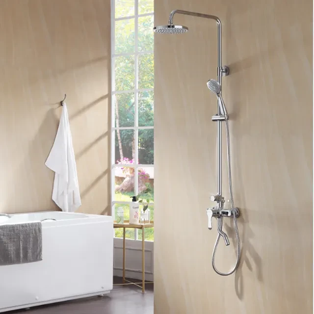 GENERIC Colonne De Douche Triple Fonction, Acier Inoxydable Chromee Avec Mitigeur, AMG13S827A