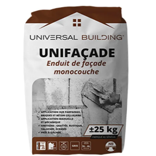 Enduit Unifaçade 25Kg, Sac 25Kg, Décoration Façades Et Murs Intérieurs, Couleur Blanches