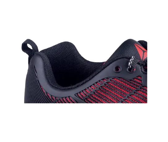 Chaussure Basse de Sécurité DELTA SPORT - noir/rouge - S1P HRO SRC, Taille 36 à 47,  Semelle Caoutchouc Nitrile, Adhérence Optimale, Confortable et Légère,  Chaussure Amagnétique