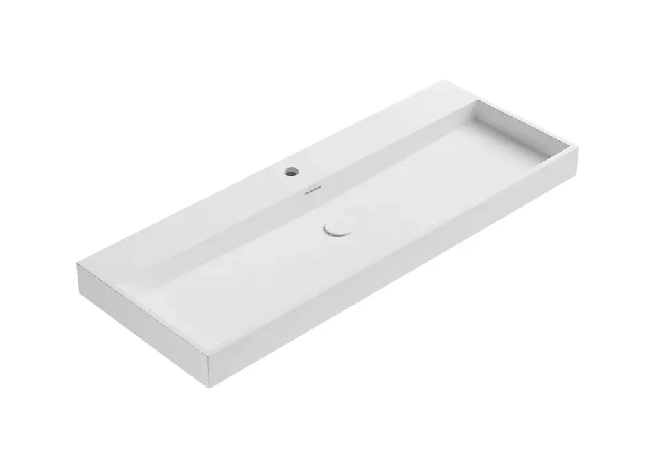 ARROW Lavabo Mural En Pierre Artificielle, Lavabo Sans Pied, AE40611F-M