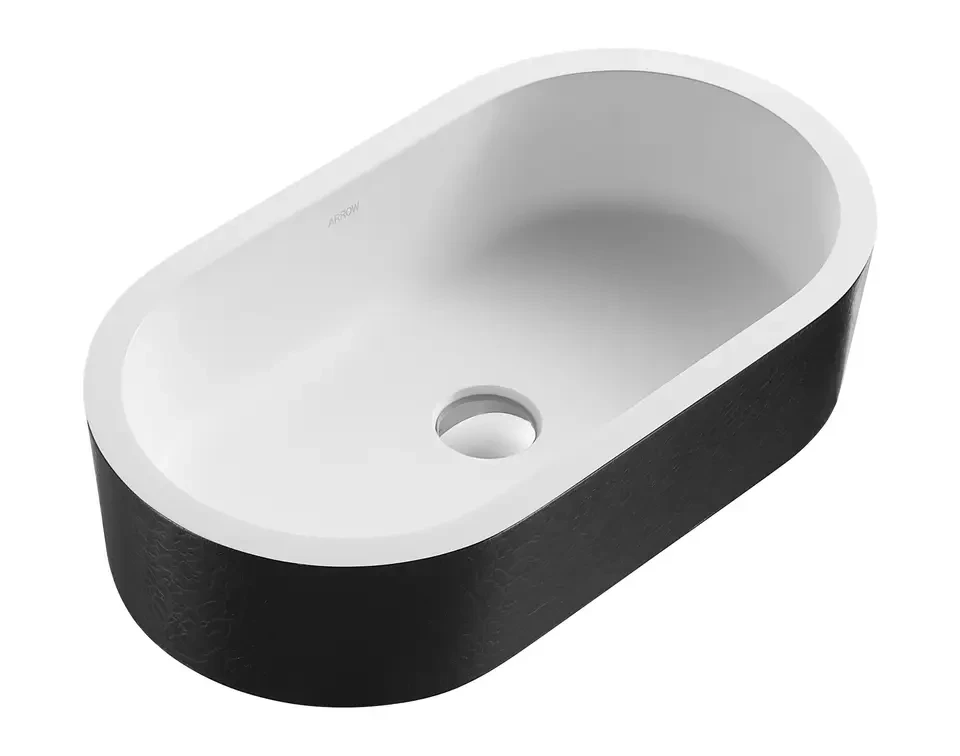 ARROW Vasque A Bord Circulaire En Pierre Artificielle, Nano PVC, AE40615Y-M1, Vasque De Luxe