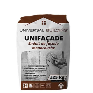 Enduit Unifaçade 25Kg, Sac 25Kg, Décoration Façades Et Murs Intérieurs, Couleur Blanches