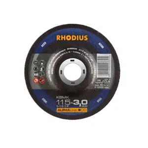 RHODIUS Disque abrasif à Tronçonner Manuels KSMK 115 x 3,0 x 22,23, Adaptable à Toutes Les Meuleuses d'Angle, Vitesse Maximale 13300 U/min