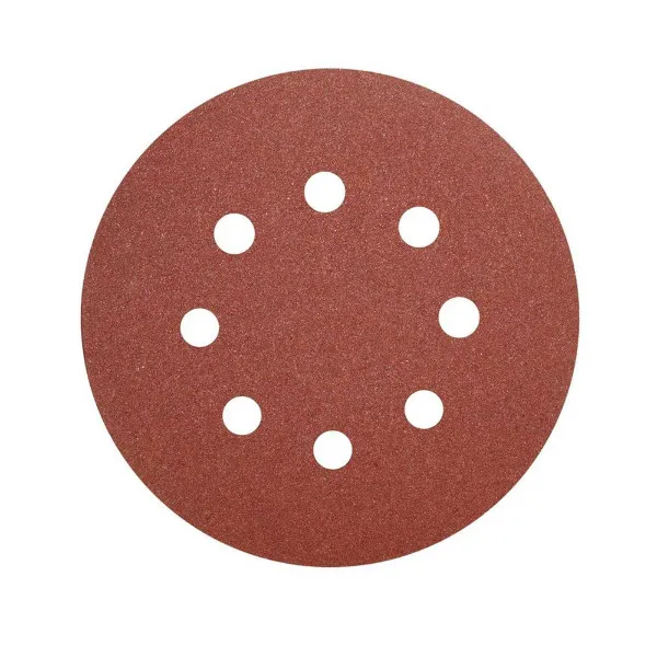 Disque Abrasif de Ponçage INGCO AKRS125051 125 mm, Adaptable sur Tous Types Ponceuses Orbitales, Boite de 5 Feuilles de Ponçage, 3 Pièces Grain 80, 2 Pièces Grain 120, Bricolage