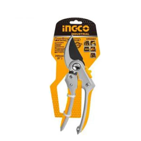 INGCO Cisaille d'Elagage HPS0401, Sécateur, Lame en Aluminium, Manche Courte, Outil de Jardinage