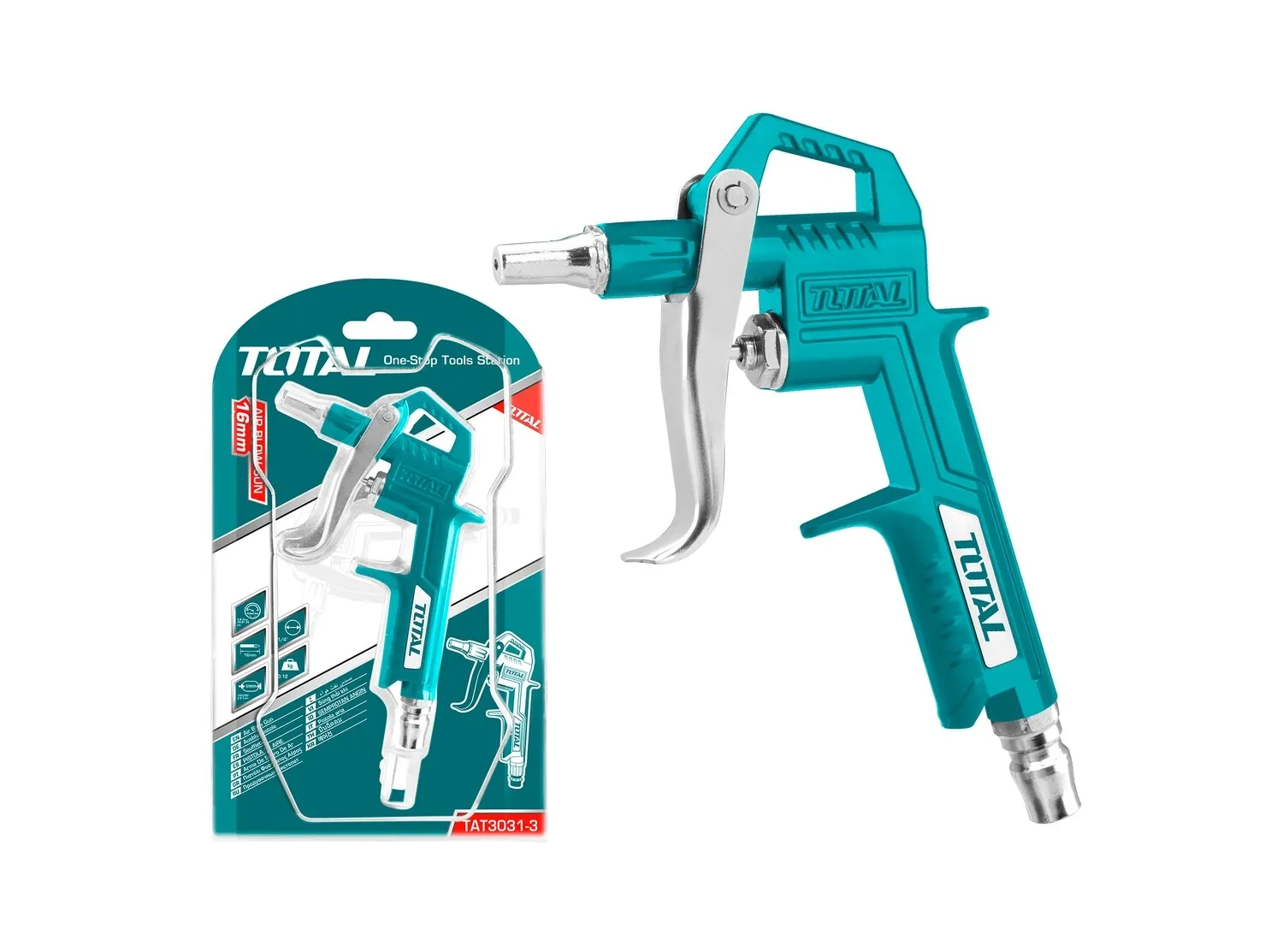 TOTAL TOOLS Pistolet à Air Pneumatique, TAT3031, Nettoyage, Gonflage De Pneu